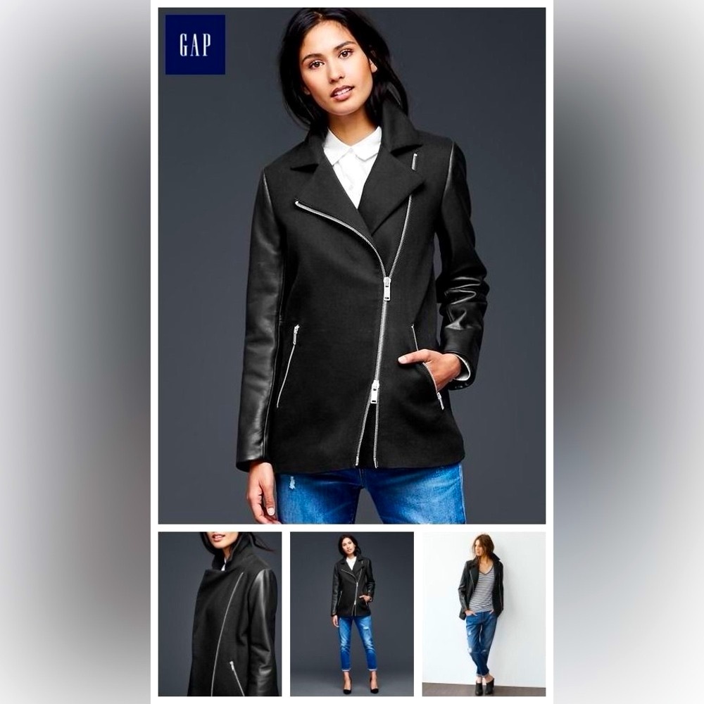 Black Gap Women's mixed leather Jacket